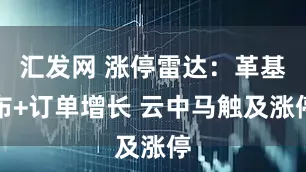 汇发网 涨停雷达：革基布+订单增长 云中马触及涨停